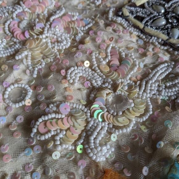 Handmade Bohemian Patchwork Wall Hanging Tapestry Beaded Embroidered Decor‎ - Picture 10 of 13